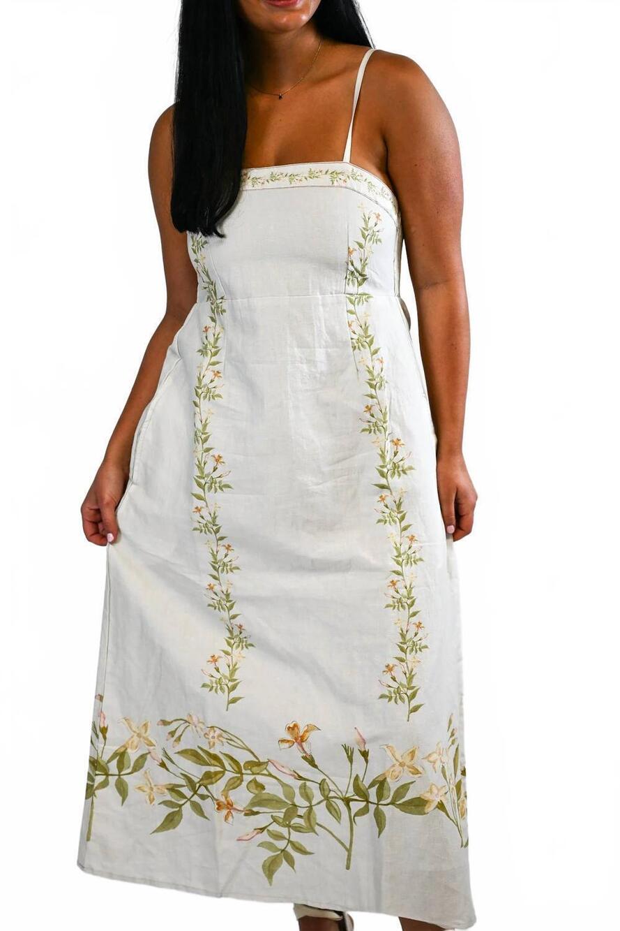 NEW VICTORIA DUNN cleo dress in ivory vine